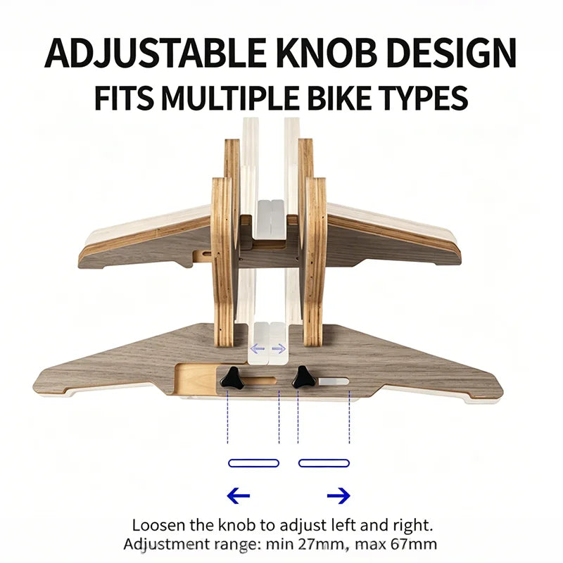Wooden Adjustable Bike Parking Rack – Indoor Bicycle Storage Stand