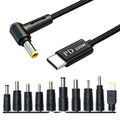 USB-C to DC 100W Power Cable Set – 10 Interchangeable Tips