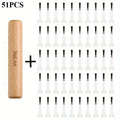 51pc Dual-Ended Nail Art Brush Set – Detachable Wood Handle