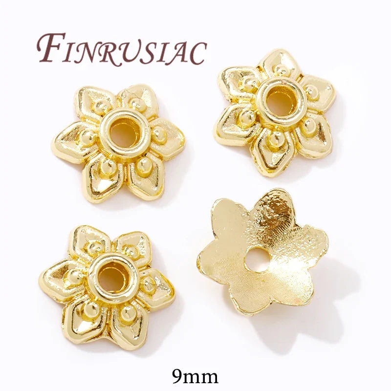 18K/14K Gold Plated Filigree Flower Bead Caps – Jewelry Making