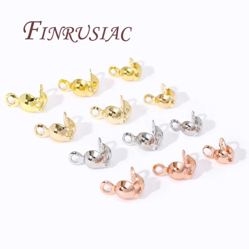 18K Gold Plated Crimp Bead Covers 3.2mm & 4mm | DIY Jewelry