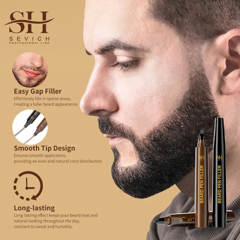 SEVICH Beard Filling Pen Kit – Waterproof Color & Shaping