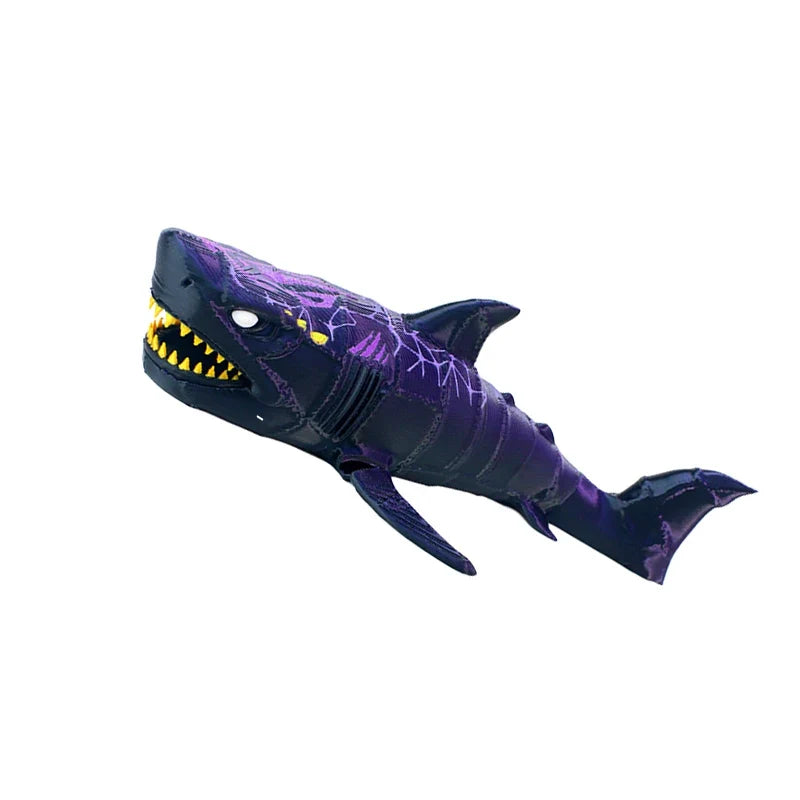3D Printed Articulated Sea Beast Fidget Toy – Shark Whale Mosasaur