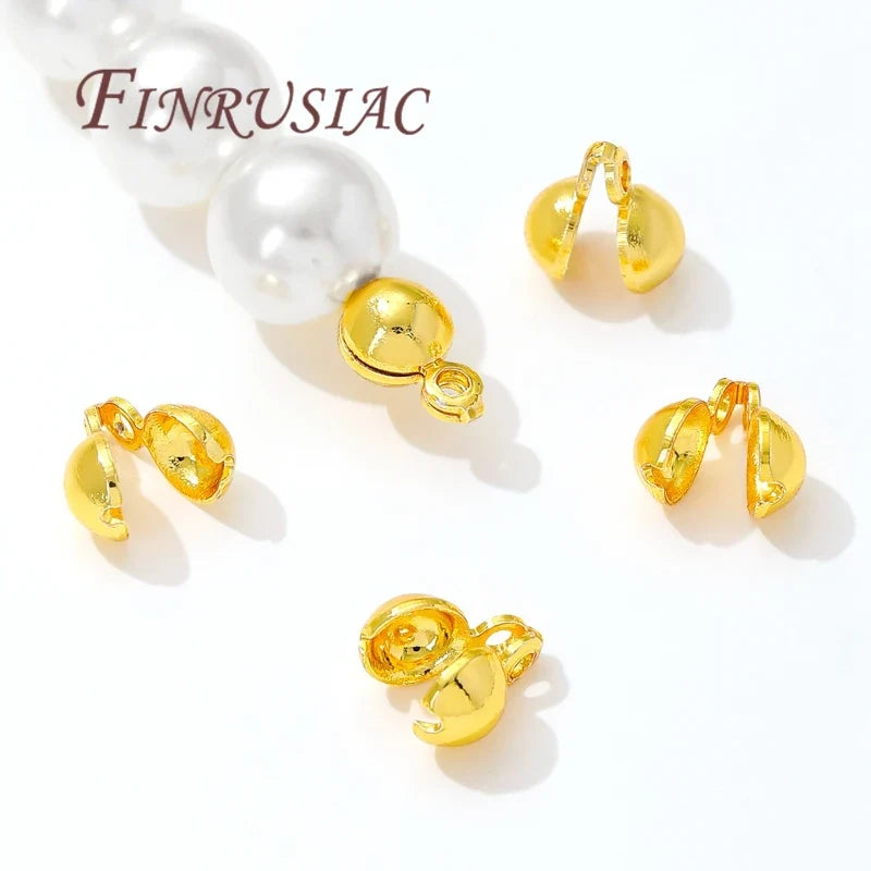 18K Gold Plated Crimp Beads & Cover Findings – DIY Jewelry