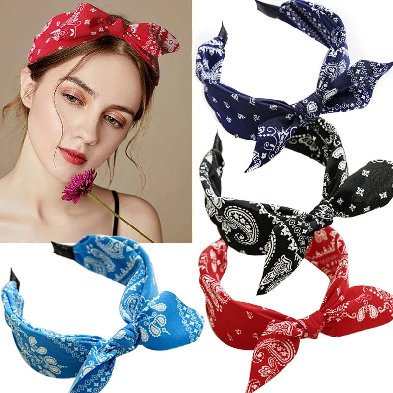 Paisley Knotted Turban Headband – Boho Hair Wrap for Women