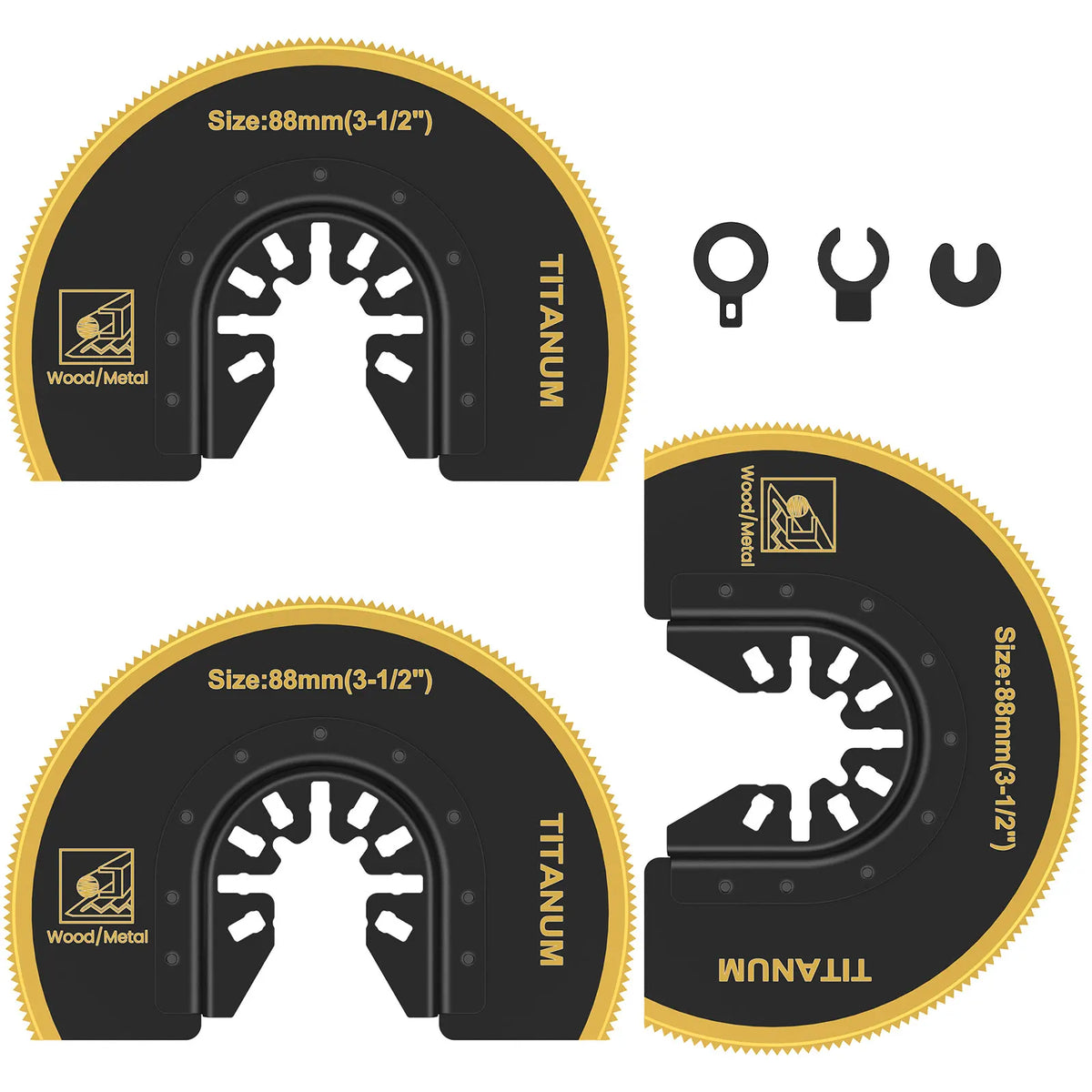 3Pcs Bi-Metal Titanium Oscillating Multitool Saw Blades 3.5"