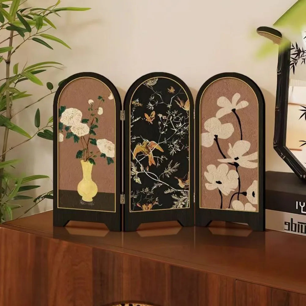 Miniature Folding Screen 1:12 Scale – Chinese Retro Dollhouse