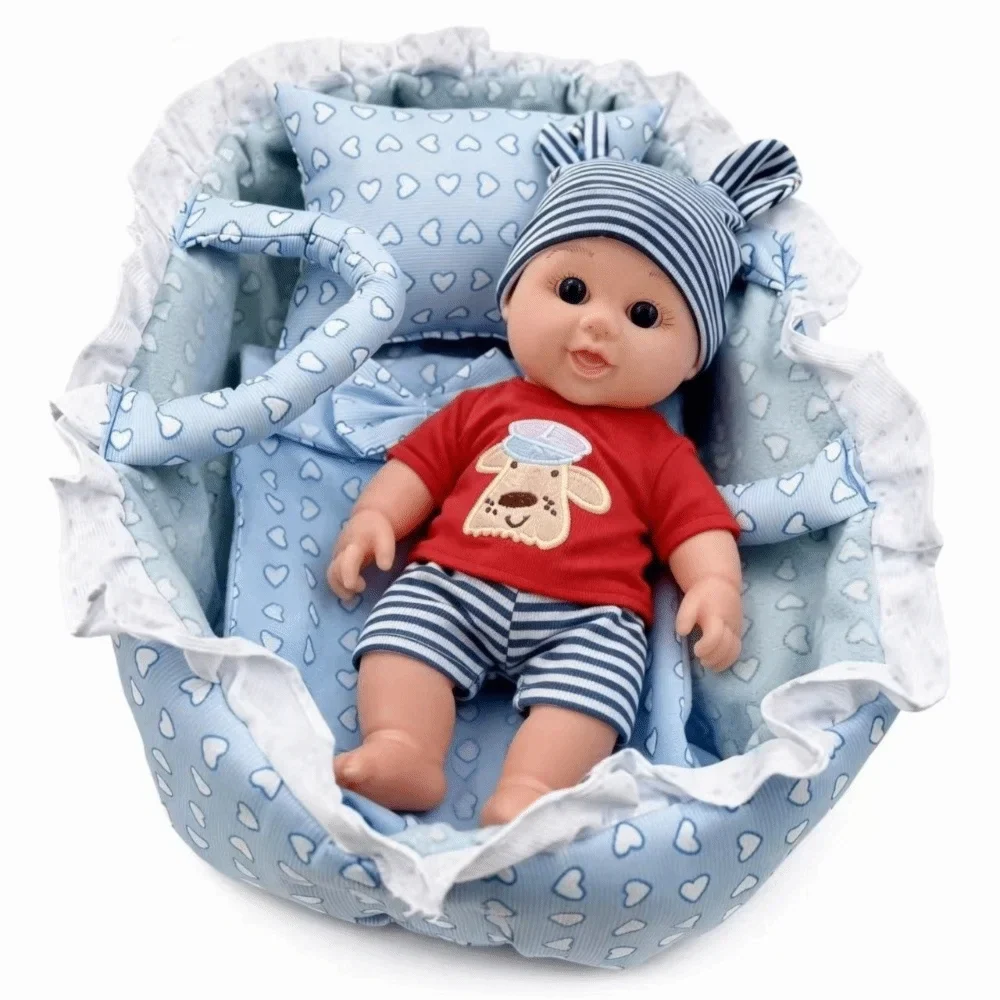 Pink Gingham Mini Basket – Dollhouse Doll Accessory 1/6 Scale