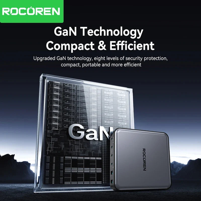 Rocoren 200W GaN Charging Station 6-Port USB-C Desk Charger
