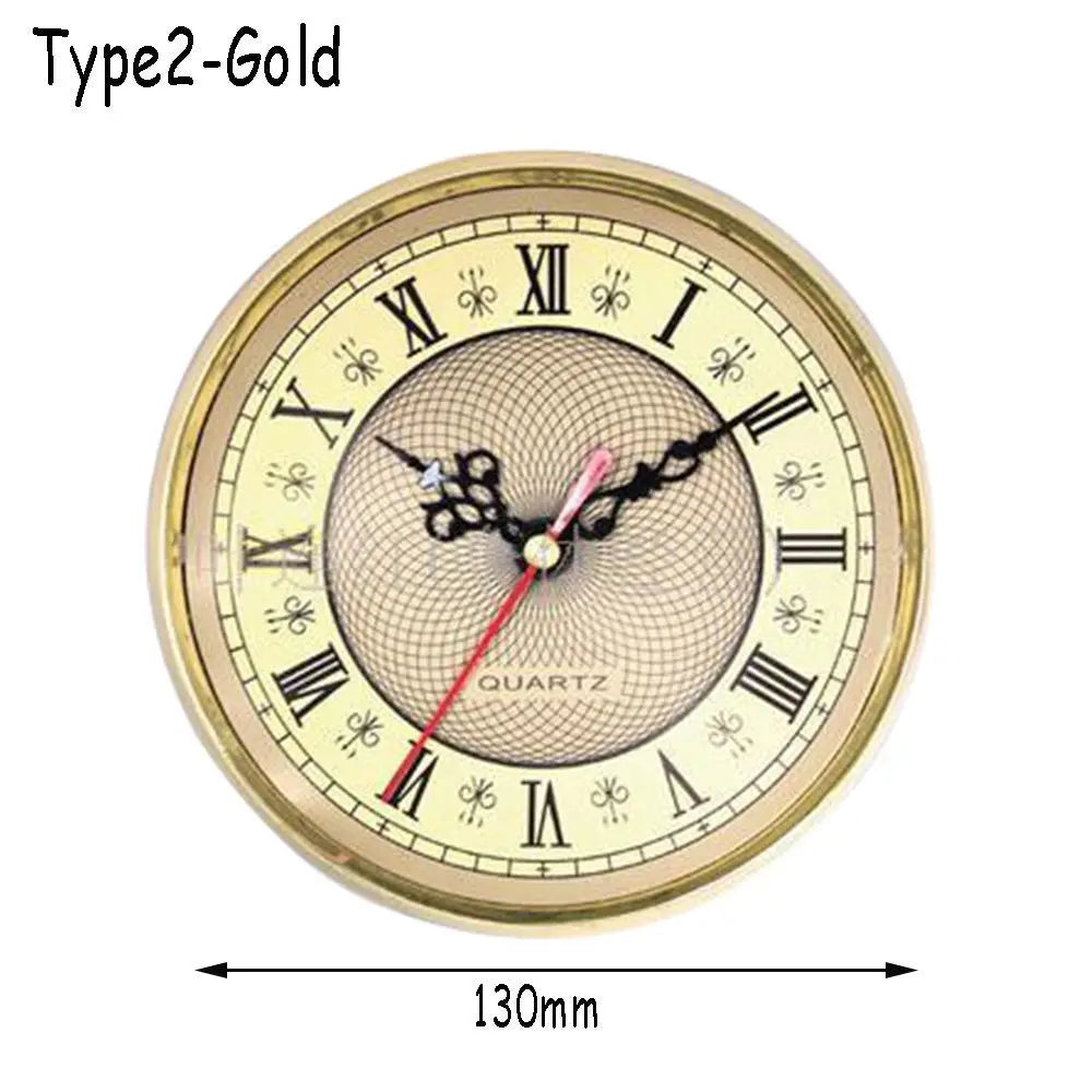 Roman Numeral Quartz Clock Insert – Gold Trim DIY Movement