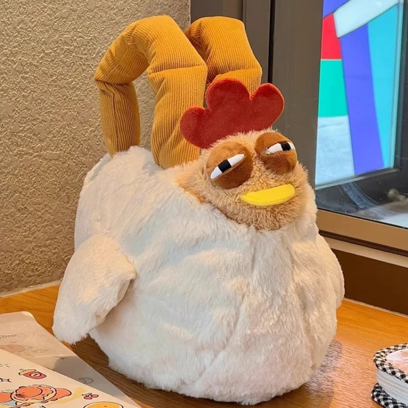 Novelty Hen Plush Handbag – Chicken Shaped Shoulder Bag Gift