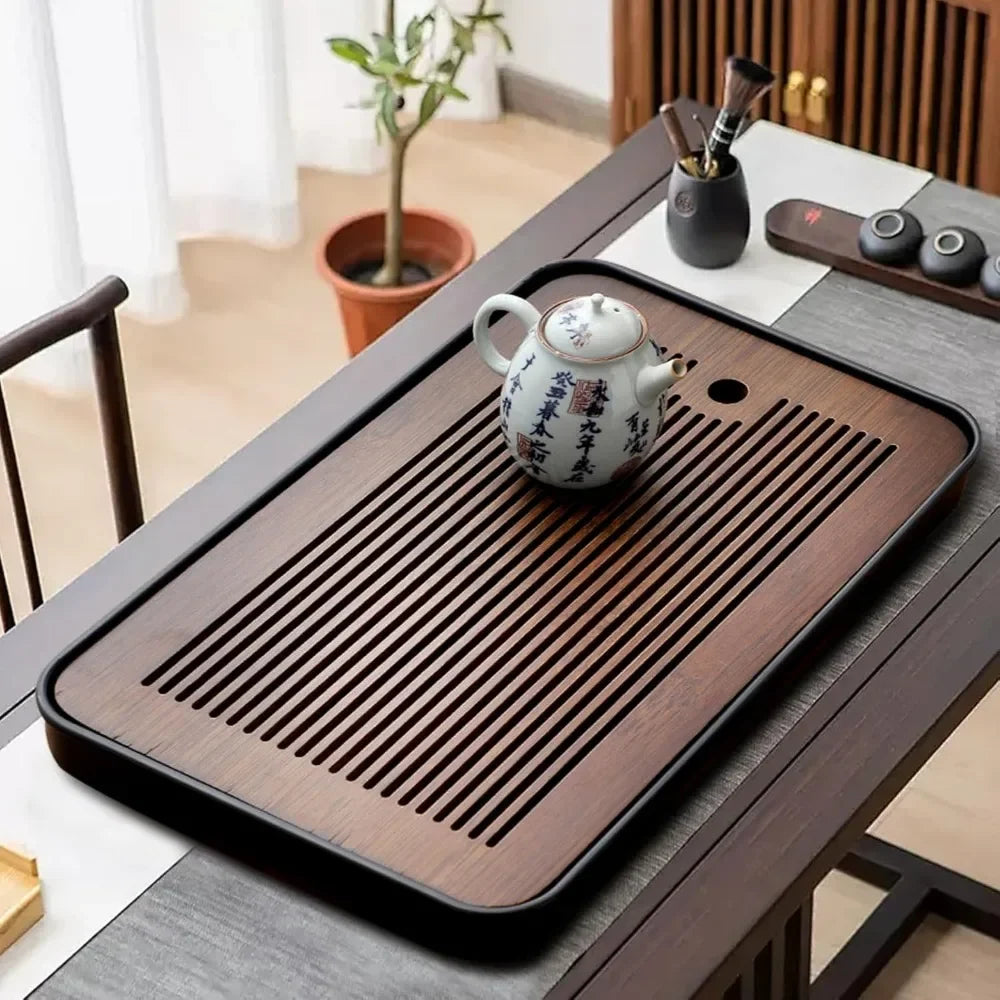 Bamboo Kung Fu Tea Tray – Portable Detachable Drain Tray