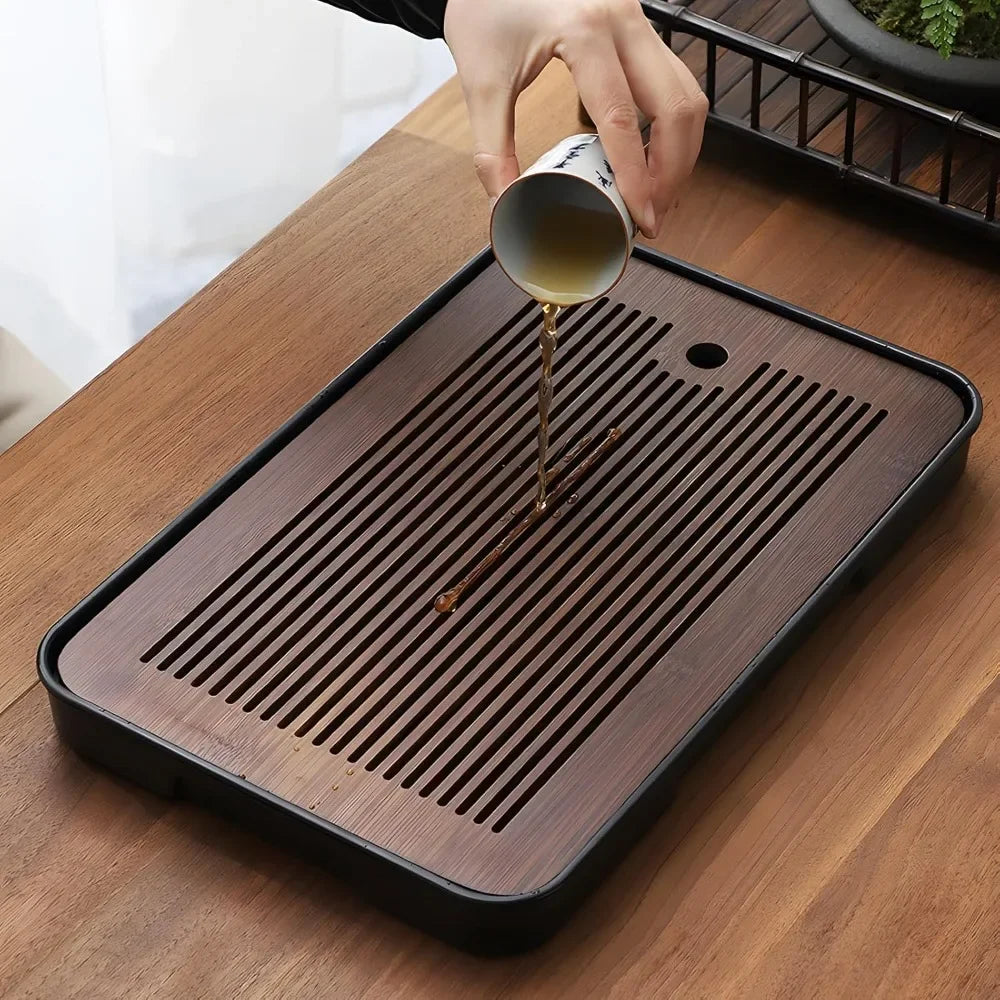 Bamboo Kung Fu Tea Tray – Portable Detachable Drain Tray