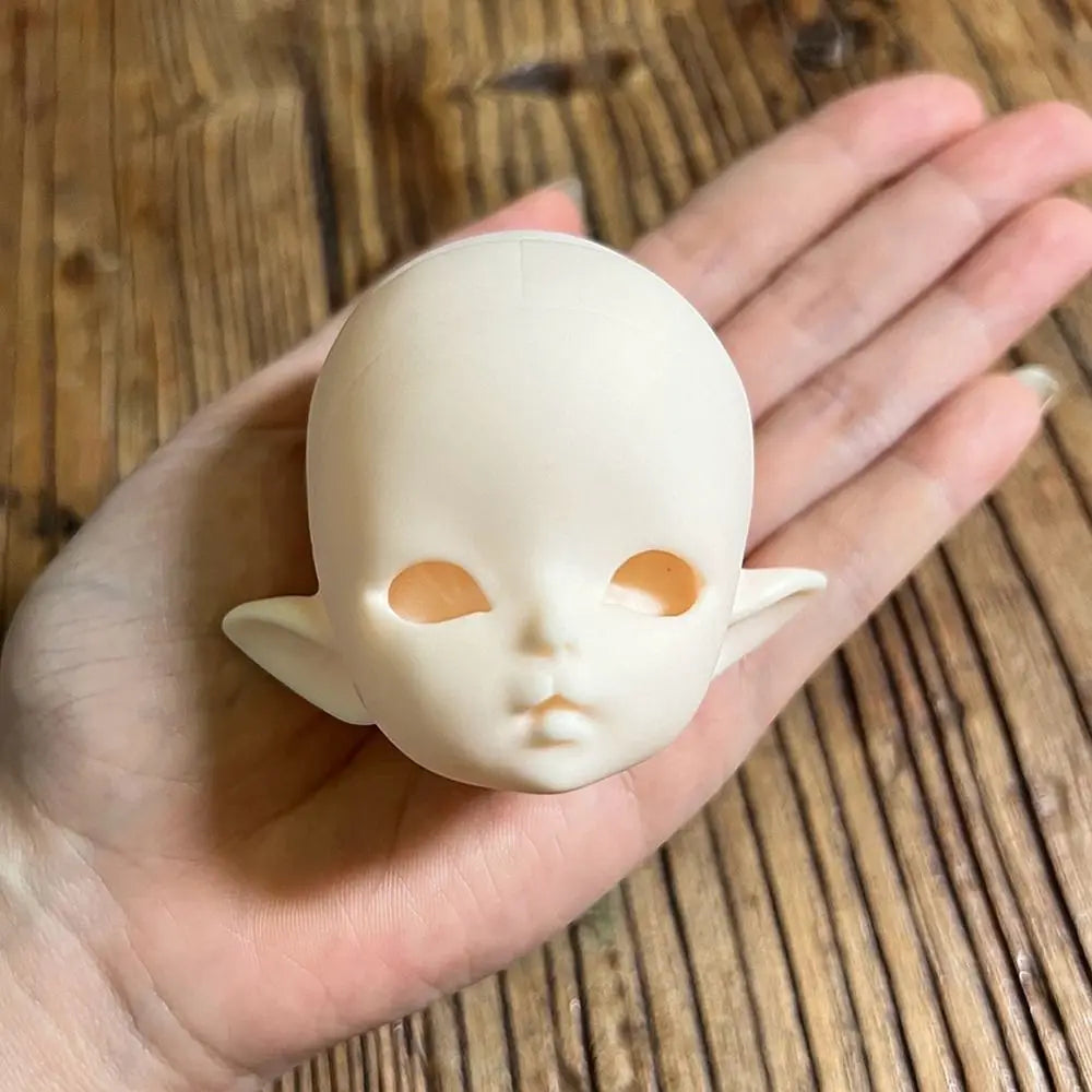 1/6 BJD MJD Doll Head Soft PVC Blank DIY Makeup Practice
