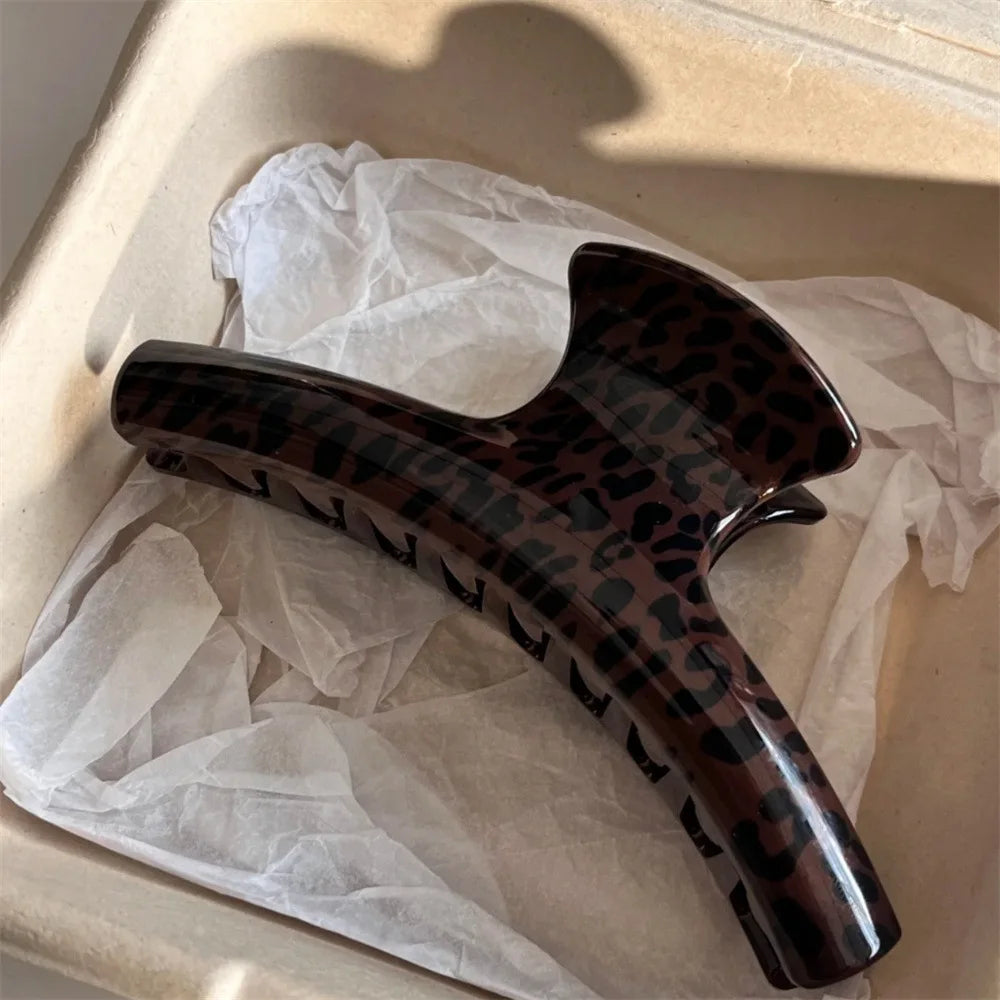 Large Leopard Bow Hair Claw Clip for Thick Hair – Vintage Style