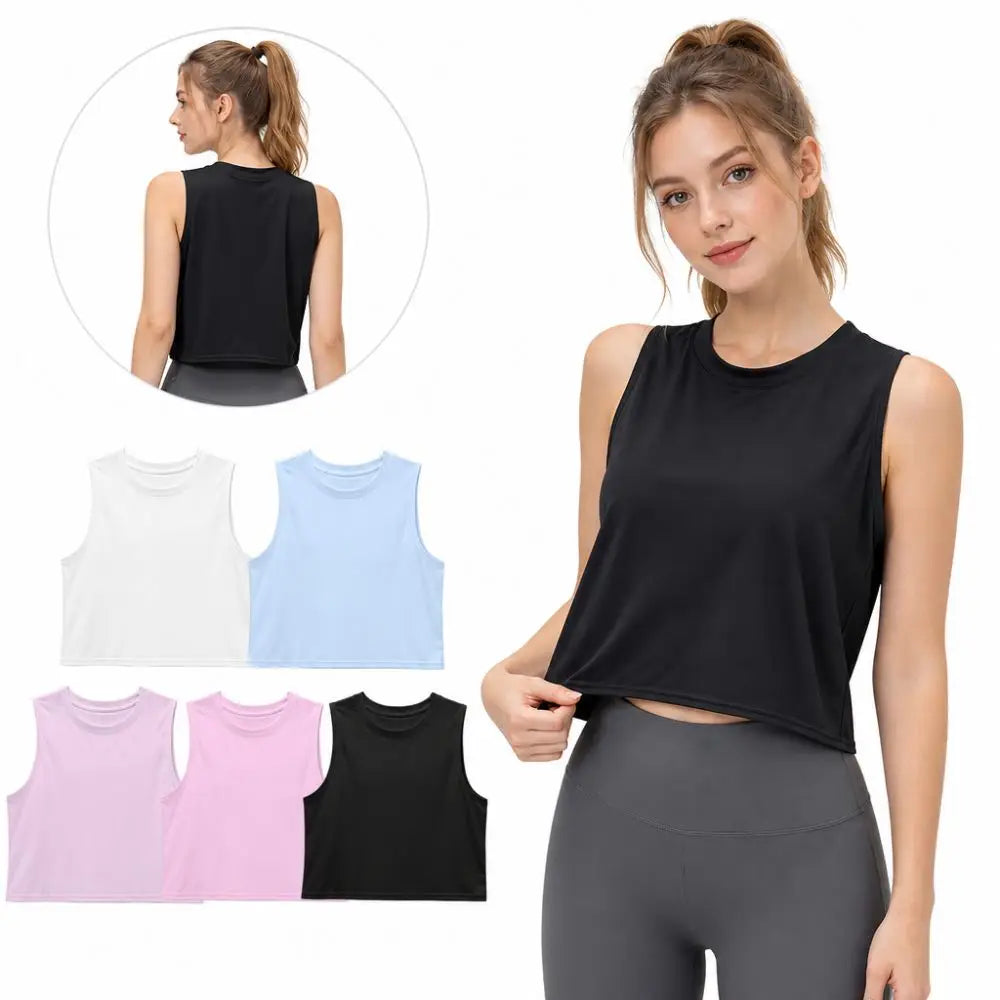 Women's Sleeveless Yoga Top – Slim Fit Quick-Dry Fitness Tank