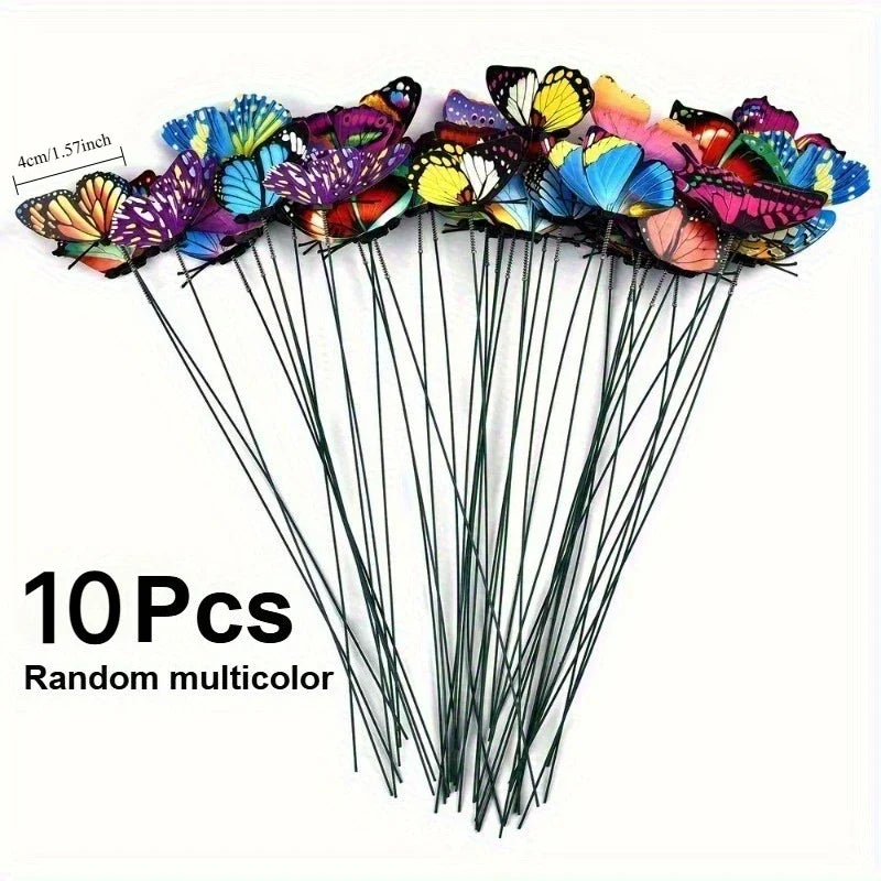 10pcs 3D Butterfly Garden Stakes – Yard & Flower Pot Decor