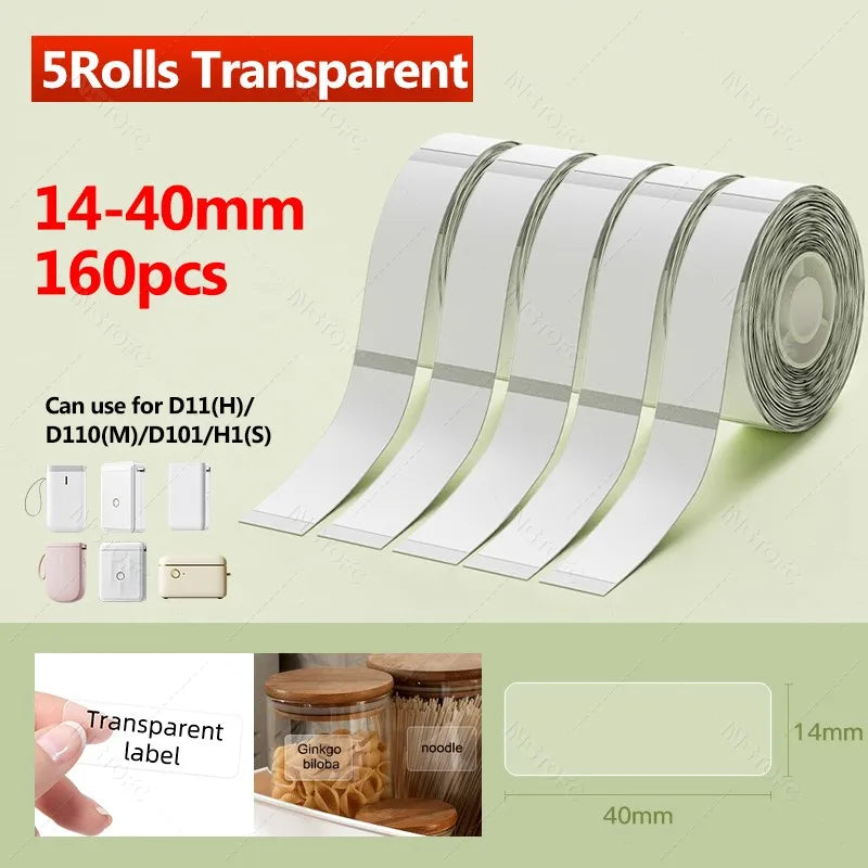 Niimbot Transparent Thermal Labels – D11 D110 D101 Waterproof