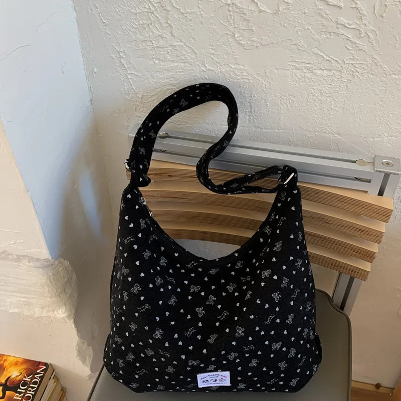 Women's Large Capacity Corduroy Shoulder Crossbody Bag