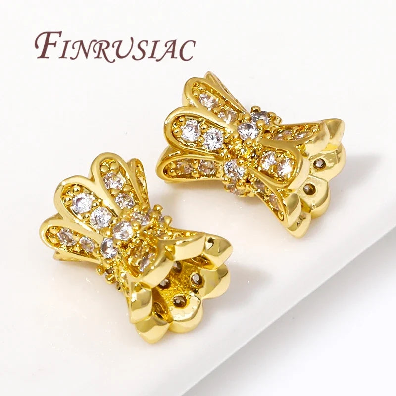 18K Gold Plated Zircon Spacer Beads – DIY Bracelet Jewelry Making