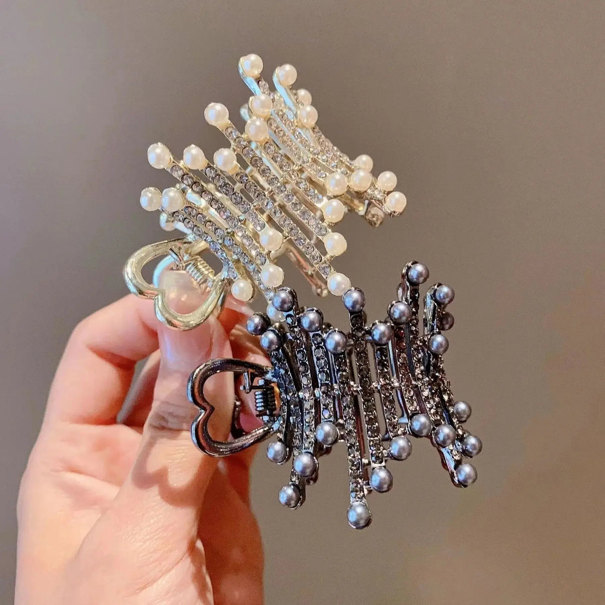Pearl Rhinestone Hair Claw Clips – Women Thick Long Hair