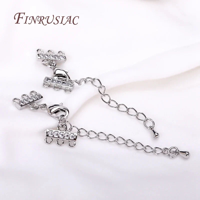 18K Gold Plated Zircon Lobster Clasp & Extension Chain Connector
