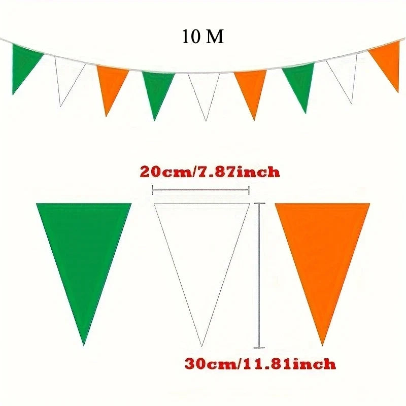 St. Patrick's Day Clover Triangle Banner Hanging Flags Set
