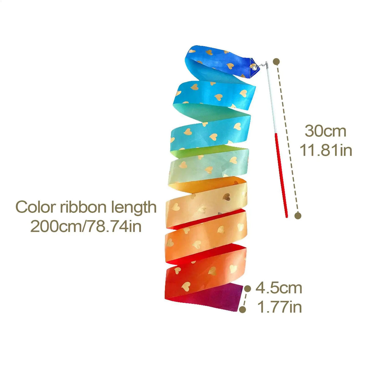 2M Rhythmic Gymnastics Dance Ribbon with Twirling Rod for Kids