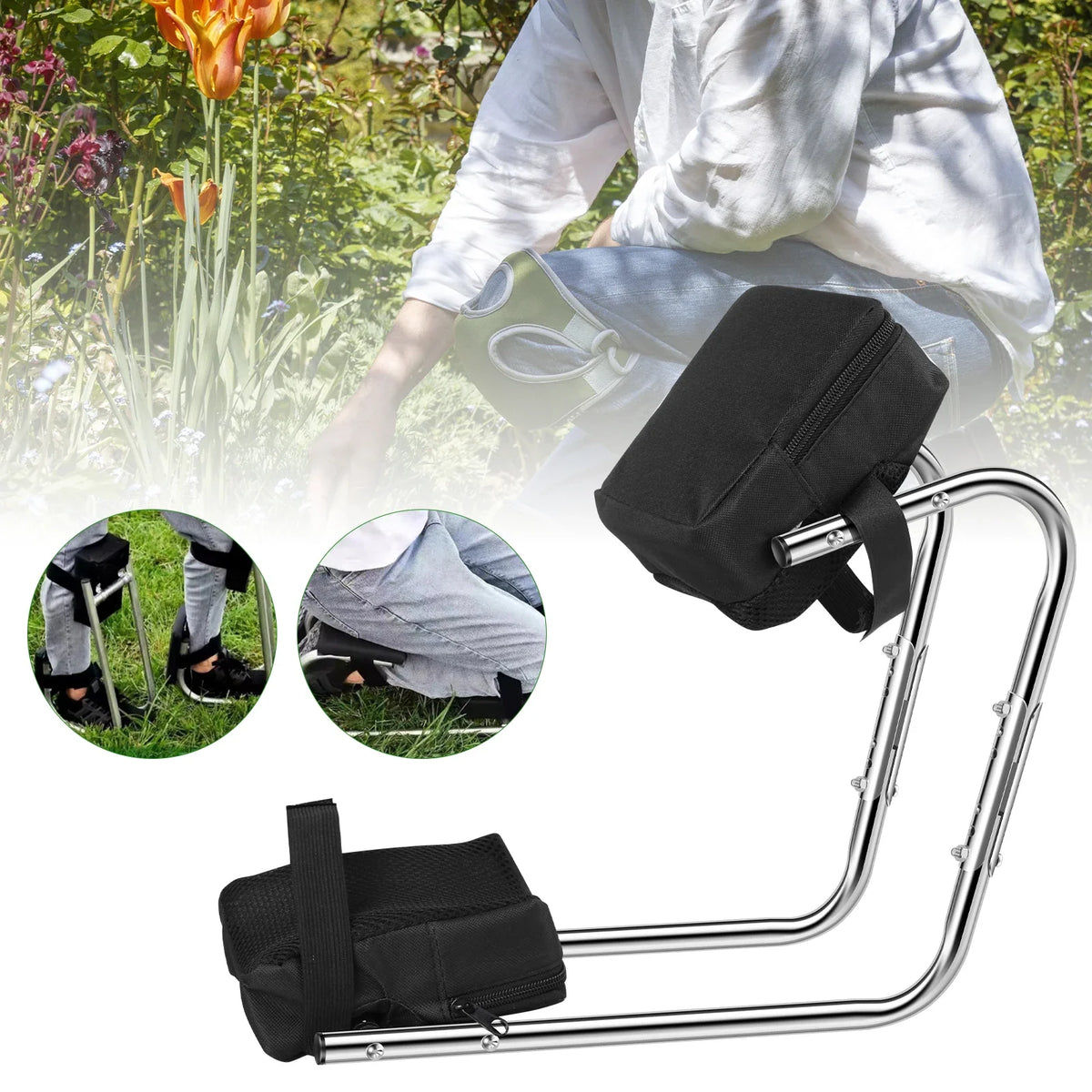 Wearable Garden Kneeler Seat – Aluminium Knee Cushion Support