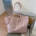 Leopard Print Canvas Tote Bag – Large Capacity Women's Bag