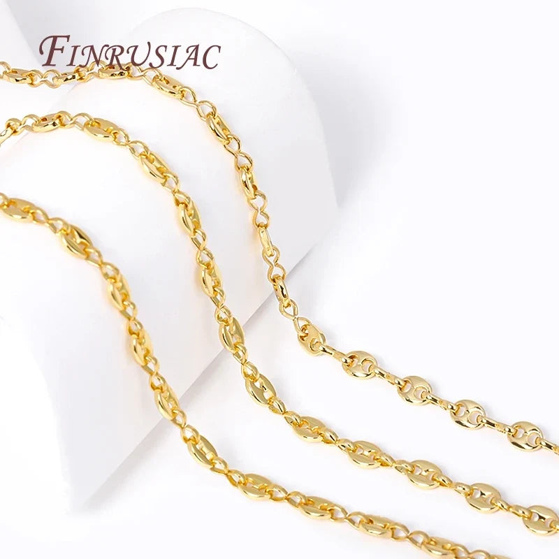 18K Gold Plated Pig Nose Chain – DIY Necklace & Bracelet Bulk