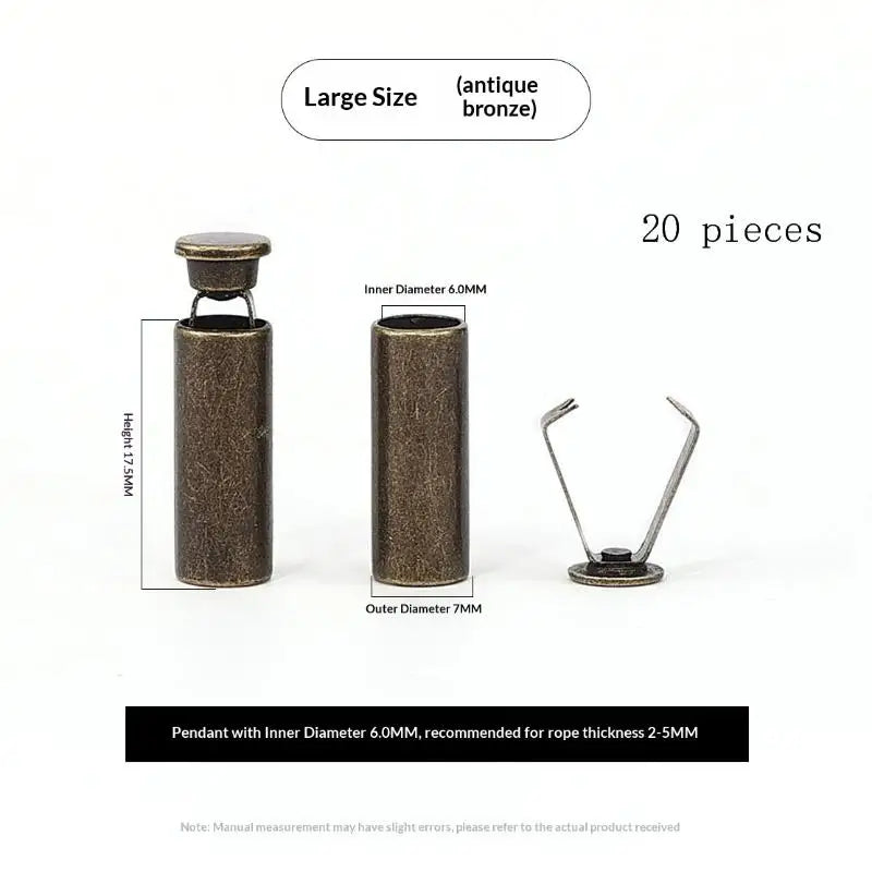 20Pcs Metal Cord End Stoppers for DIY Bags, Shoes & Lanyards