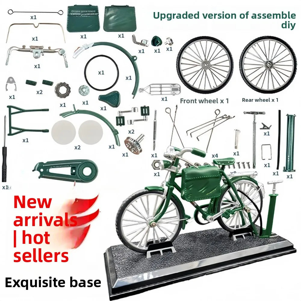 Mini DIY Retro Alloy Bicycle Model Kit | 1:10 Scale Collectible