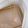 Heart Lock Pendant Choker Necklace | Gold Stainless Steel