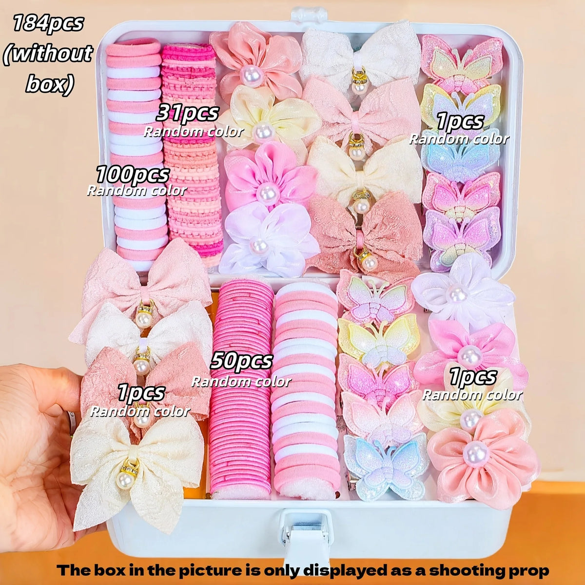 Girls Elastic Floral Bow Hair Bands & Bunny Ear Hair Ties Set