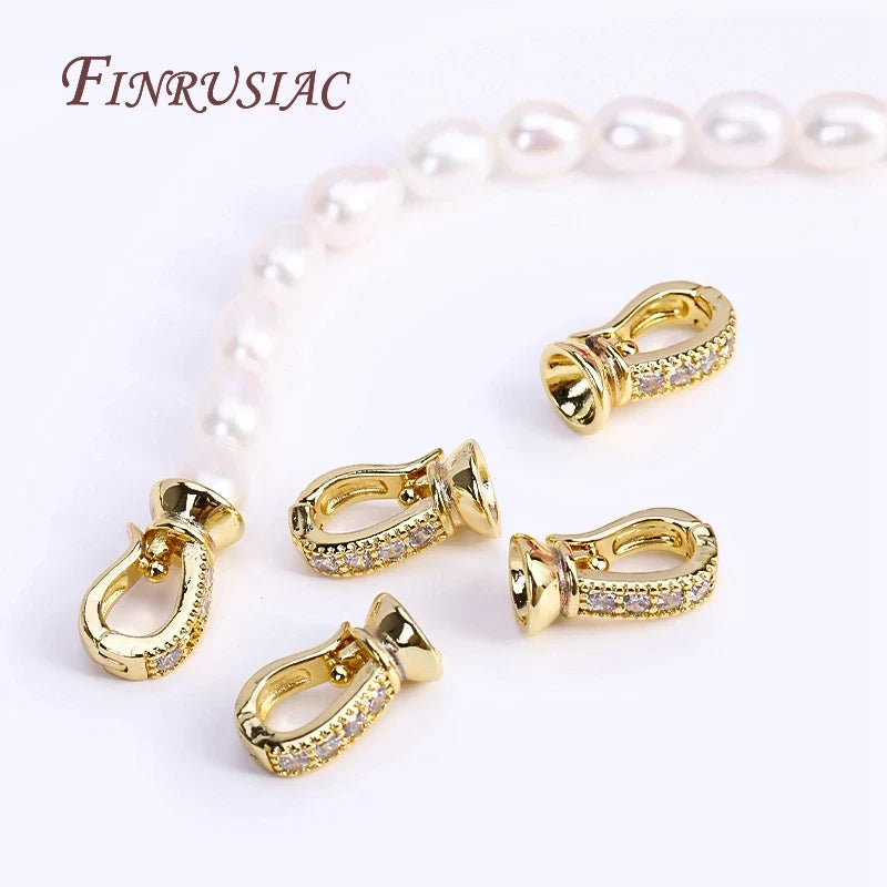 18K Gold Plated Zircon Necklace Clasp – DIY Jewelry Findings