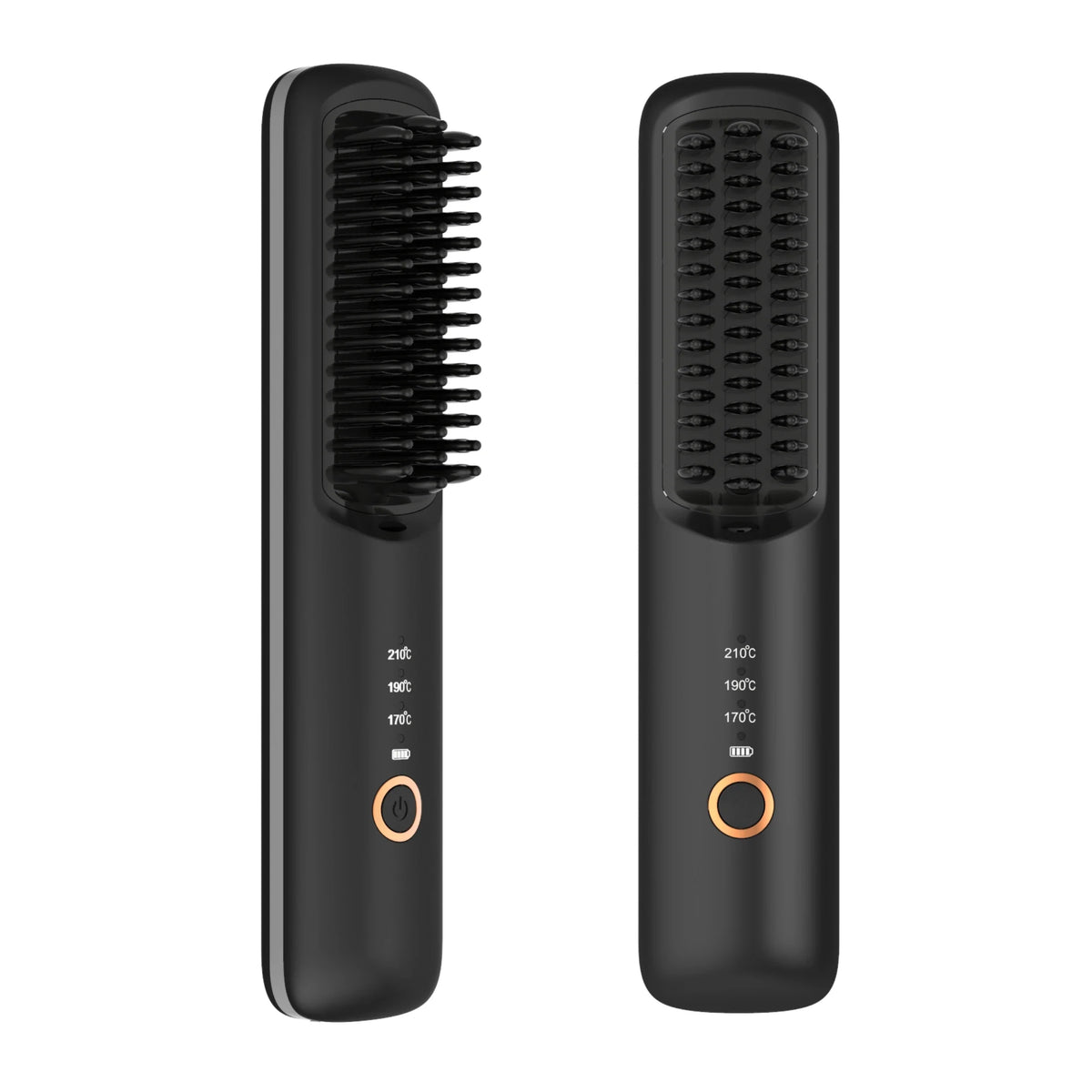 Wireless Ceramic Ionic Hair Straightener Brush 2-in-1 | USB