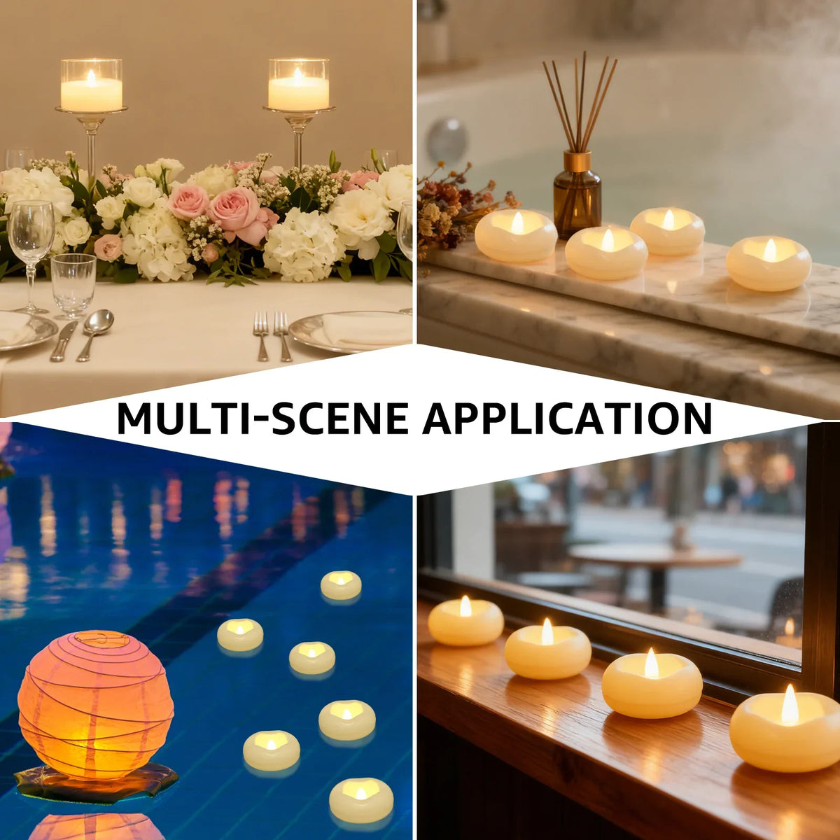 Waterproof Flameless Floating LED Tealight Candles 12/24 Pack