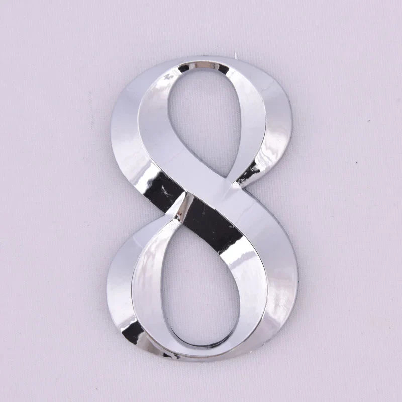 Self-Adhesive Chrome House Door Number Sign Sticker 7x4.5cm