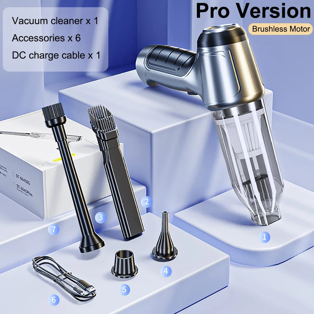 Raugee Cordless Handheld Car Vacuum – Strong Suction, 6+ Nozzles
