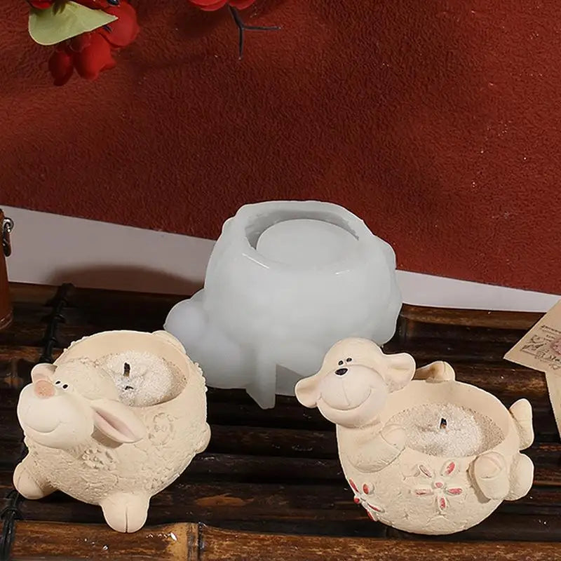 Sheep Flower Pot Silicone Mold – DIY Candle Resin Gypsum Craft