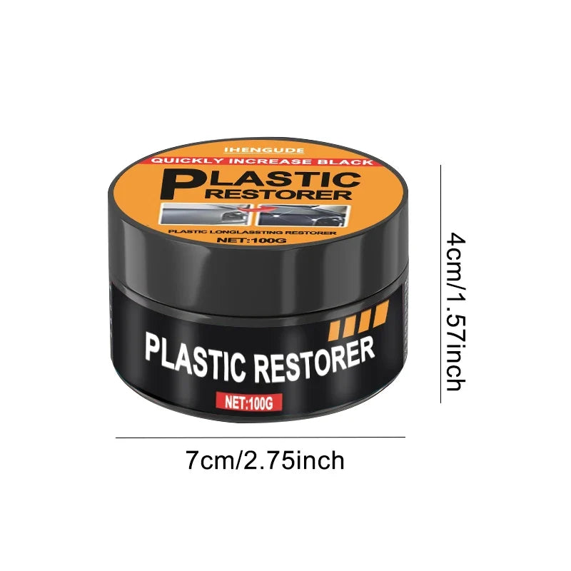 Car Plastic Restorer & Interior Wax Polish – Restores Black Shine