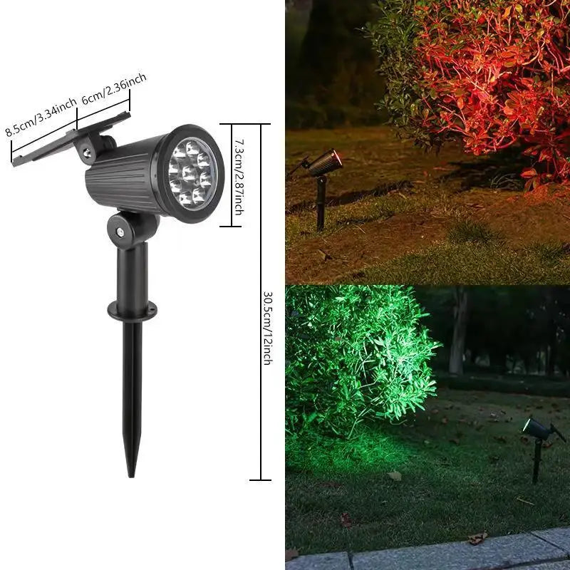 Solar RGB Garden Spotlight IP65 Waterproof Adjustable Landscape