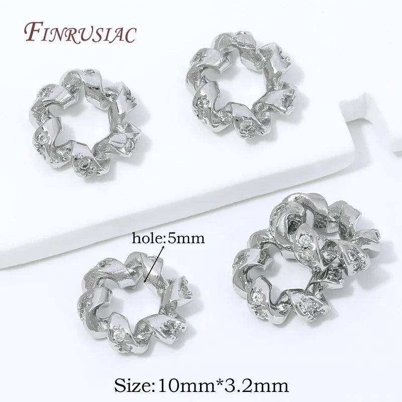 18K Gold Plated Zircon Spacer Beads | DIY Jewelry Making