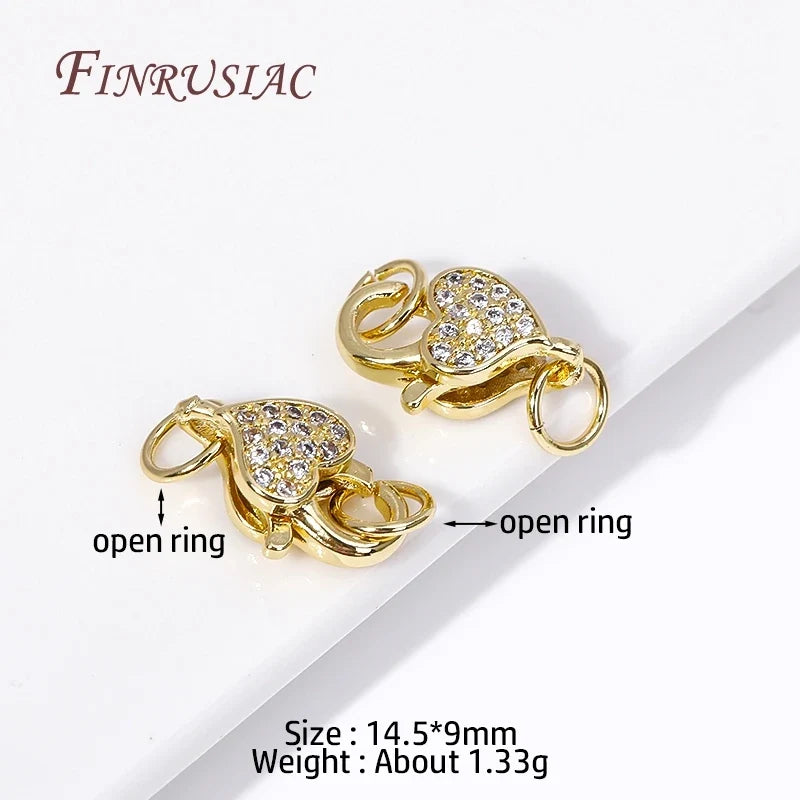 18K Gold Plated Zircon Lobster Clasps – DIY Jewelry Findings