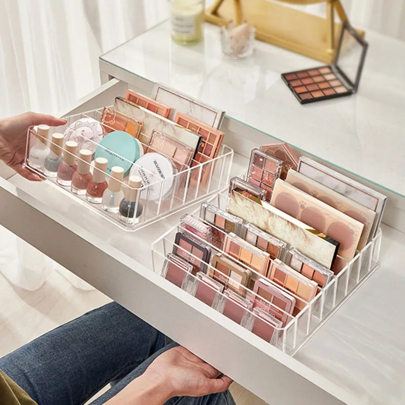8-Grid Acrylic Makeup Organizer with Removable Dividers