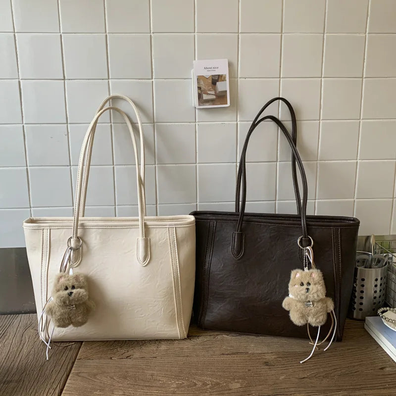 Large Capacity PU Leather Tote Bag for Women – Shoulder Bag