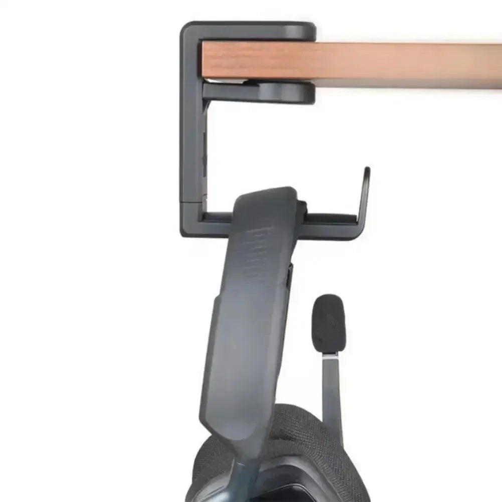 No-Drill Headphone Hanger Desk Stand with Cable Clips
