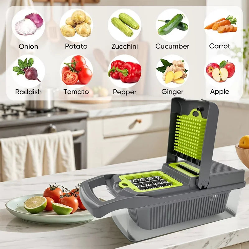 16-Piece Vegetable Chopper Slicer Dicer & Grater Kitchen Set