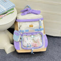 Girls Color-Block School Backpack – Large Capacity Kids Bag